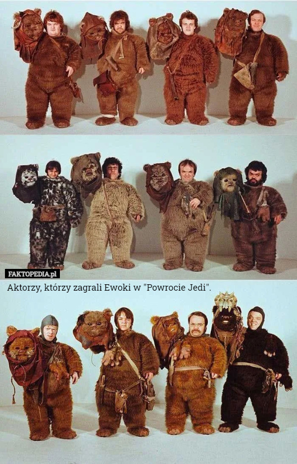 Aktorzy, którzy zagrali Ewoki w "Powrocie Jedi". 