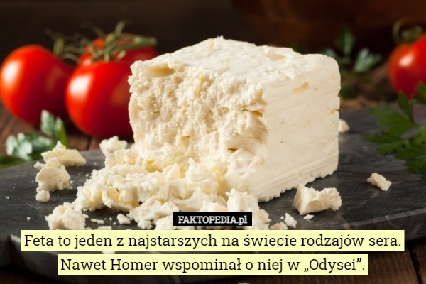 Feta to jeden z najstarszych na świecie rodzajów sera. Nawet Homer wspominał o niej w „Odysei”. 
