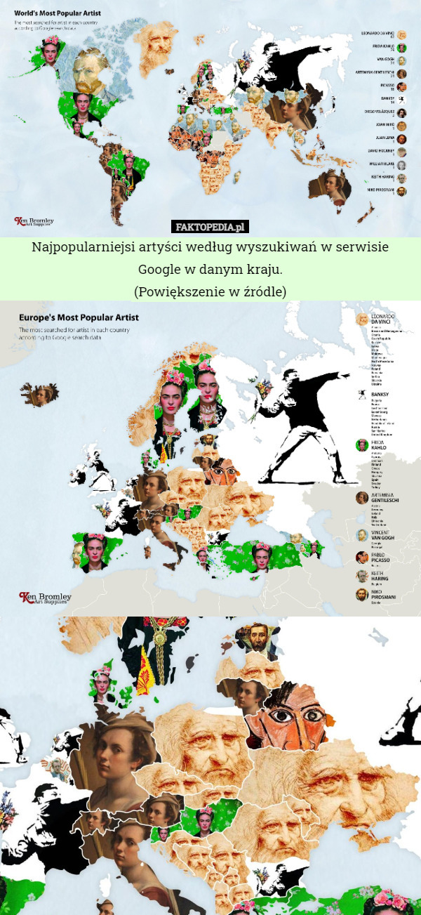 Najpopularniejsi artyści według wyszukiwań w serwisie Google w danym kraju.
(Powiększenie w źródle) 