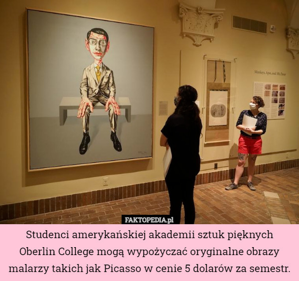 Studenci amerykańskiej akademii sztuk pięknych Oberlin College mogą wypożyczać oryginalne obrazy malarzy takich jak Picasso w cenie 5 dolarów za semestr. 