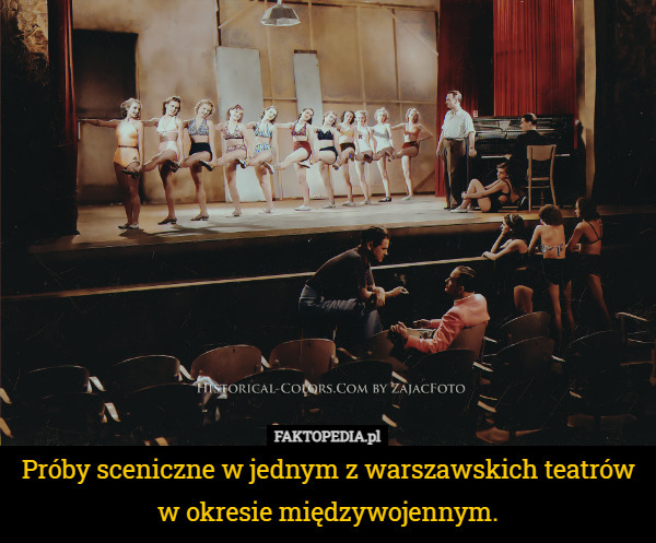 Próby sceniczne w jednym z warszawskich teatrów w okresie międzywojennym. 