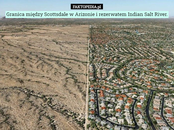 Granica między Scottsdale w Arizonie i rezerwatem Indian Salt River. 