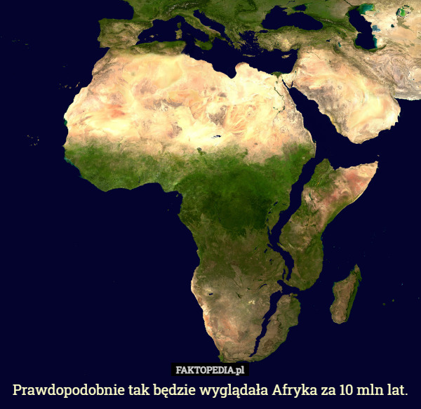 Prawdopodobnie tak będzie wyglądała Afryka za 10 mln lat. 