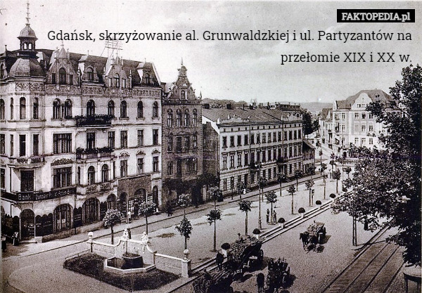 Gdańsk, skrzyżowanie al. Grunwaldzkiej i ul. Partyzantów na przełomie XIX i XX w. 