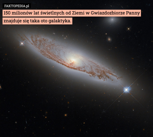150 milionów lat świetlnych od Ziemi w Gwiazdozbiorze Panny znajduje się taka oto galaktyka. 