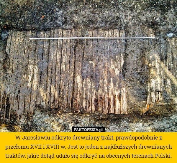 W Jarosławiu odkryto drewniany trakt, prawdopodobnie z przełomu XVII i XVIII w. Jest to jeden z najdłuższych drewnianych traktów, jakie dotąd udało się odkryć na obecnych terenach Polski. 