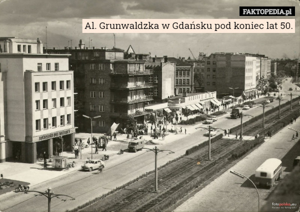 Al. Grunwaldzka w Gdańsku pod koniec lat 50. 