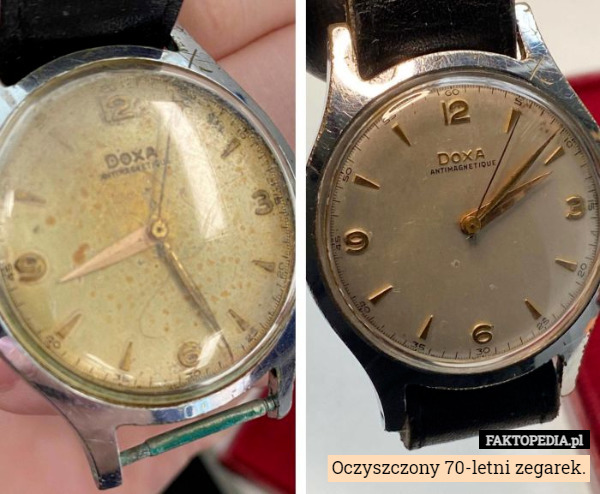 Oczyszczony 70-letni zegarek. 