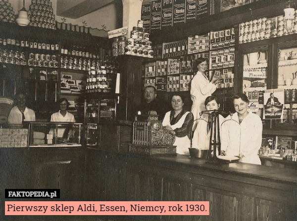 Pierwszy sklep Aldi, Essen, Niemcy, rok 1930. 