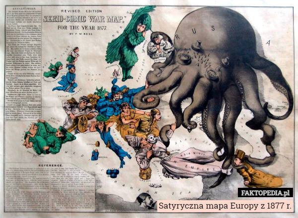 Satyryczna mapa Europy z 1877 r. 