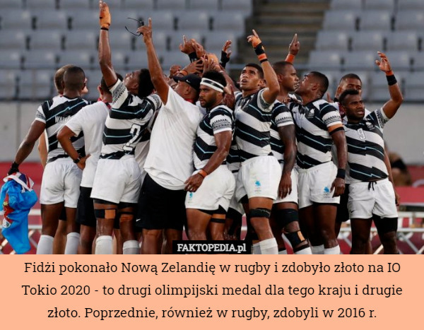 Fidżi pokonało Nową Zelandię w rugby i zdobyło złoto na IO Tokio 2020 - to drugi olimpijski medal dla tego kraju i drugie złoto. Poprzednie, również w rugby, zdobyli w 2016 r. 