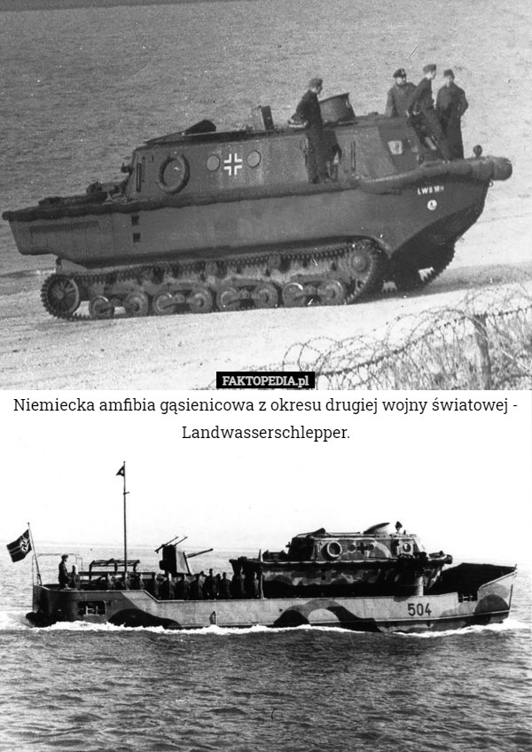 Niemiecka amfibia gąsienicowa z okresu drugiej wojny światowej -  Landwasserschlepper. 