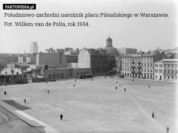Południowo-zachodni narożnik placu Piłsudskiego w Warszawie.
Fot. Willem van de Polla, rok 1934. 