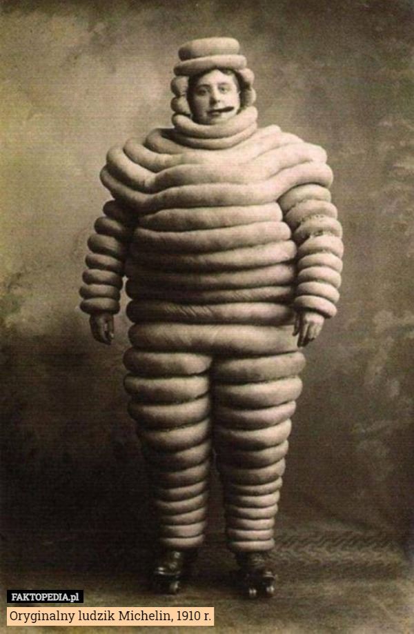 Oryginalny ludzik Michelin, 1910 r. 