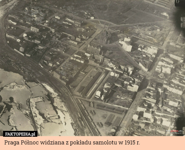 Praga Północ widziana z pokładu samolotu w 1915 r. 