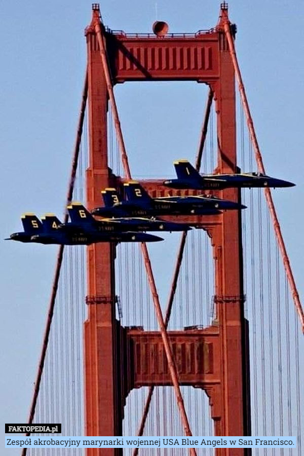 Zespół akrobacyjny marynarki wojennej USA Blue Angels w San Francisco. 