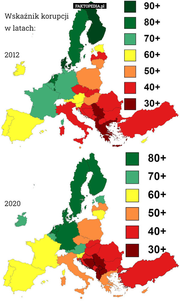 Wskaźnik korupcji
w latach: 2012 2020 