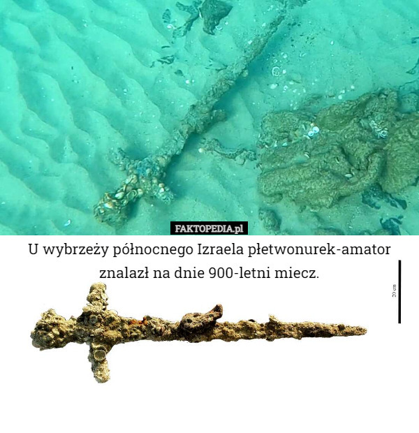 U wybrzeży północnego Izraela płetwonurek-amator znalazł na dnie 900-letni miecz. 