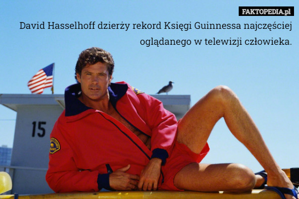 David Hasselhoff dzierży rekord Księgi Guinnessa najczęściej oglądanego w telewizji człowieka. 