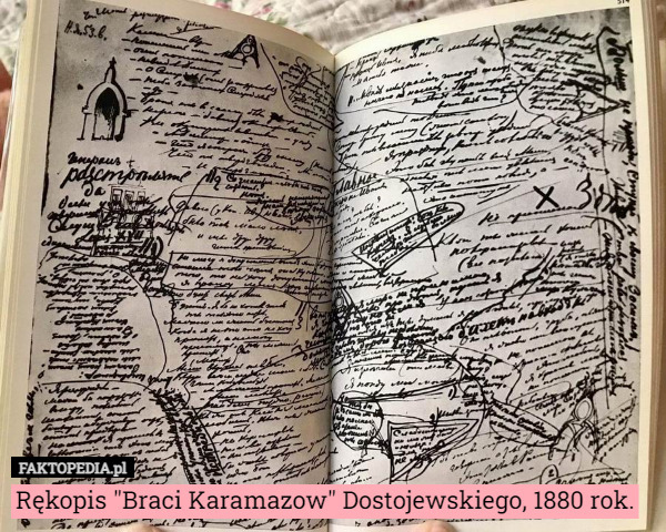 Rękopis "Braci Karamazow" Dostojewskiego, 1880 rok. 