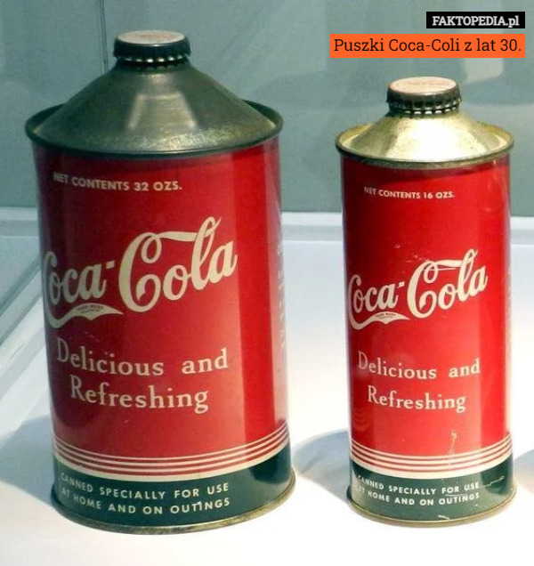 Puszki Coca-Coli z lat 30. 
