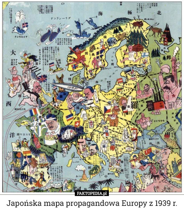 Japońska mapa propagandowa Europy z 1939 r. 