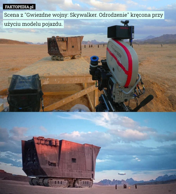 Scena z "Gwiezdne wojny: Skywalker. Odrodzenie" kręcona przy użyciu modelu pojazdu. 