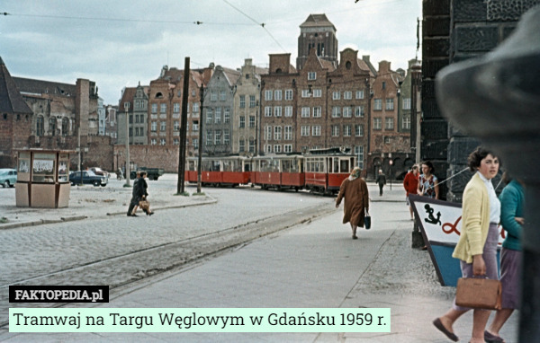 Tramwaj na Targu Węglowym w Gdańsku 1959 r. 