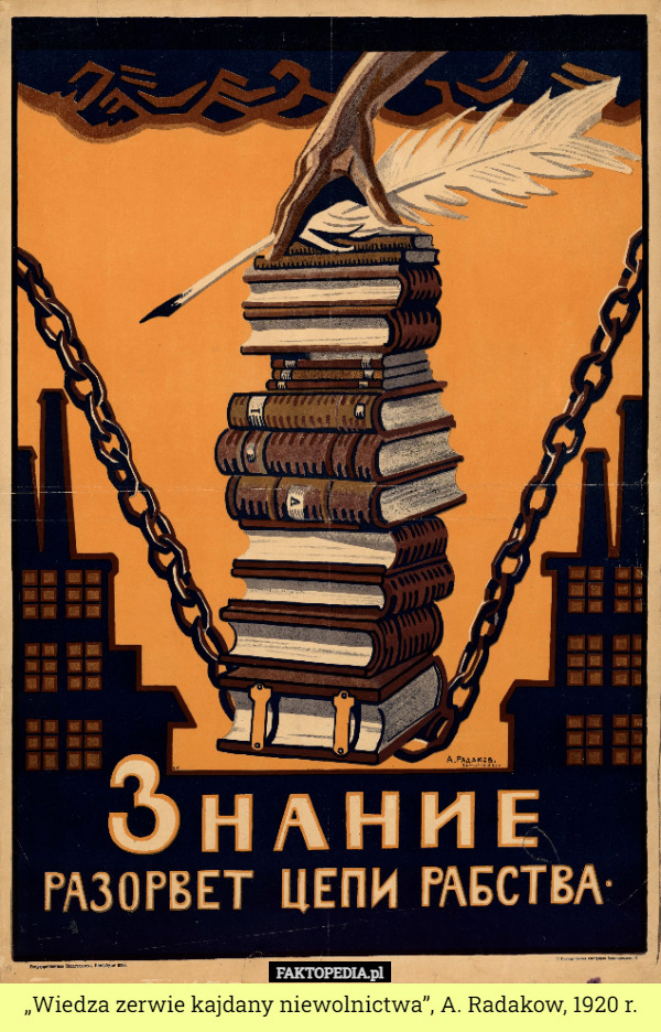 „Wiedza zerwie kajdany niewolnictwa”, A. Radakow, 1920 r. 
