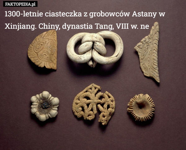 1300-letnie ciasteczka z grobowców Astany w Xinjiang. Chiny, dynastia Tang, VIII w. ne 