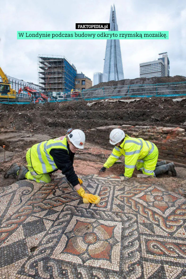 W Londynie podczas budowy odkryto rzymską mozaikę. 