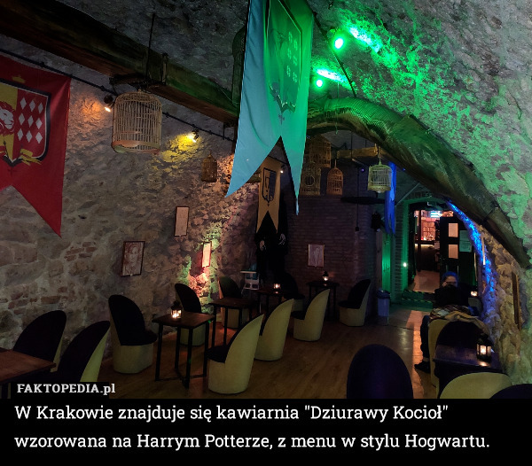 W Krakowie znajduje się kawiarnia "Dziurawy Kocioł" wzorowana na Harrym Potterze, z menu w stylu Hogwartu. 
