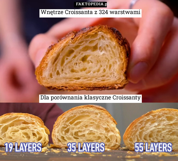 Wnętrze Croissanta z 324 warstwami








Dla porównania klasyczne Croissanty 