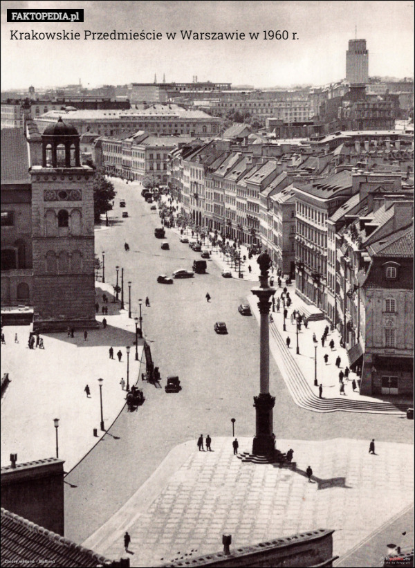Krakowskie Przedmieście w Warszawie w 1960 r. 