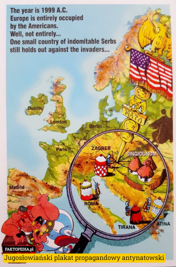 Jugosłowiański plakat propagandowy antynatowski 