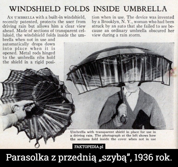 Parasolka z przednią „szybą”, 1936 rok. 