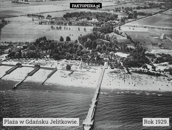 Plaża w Gdańsku Jelitkowie. Rok 1929. 