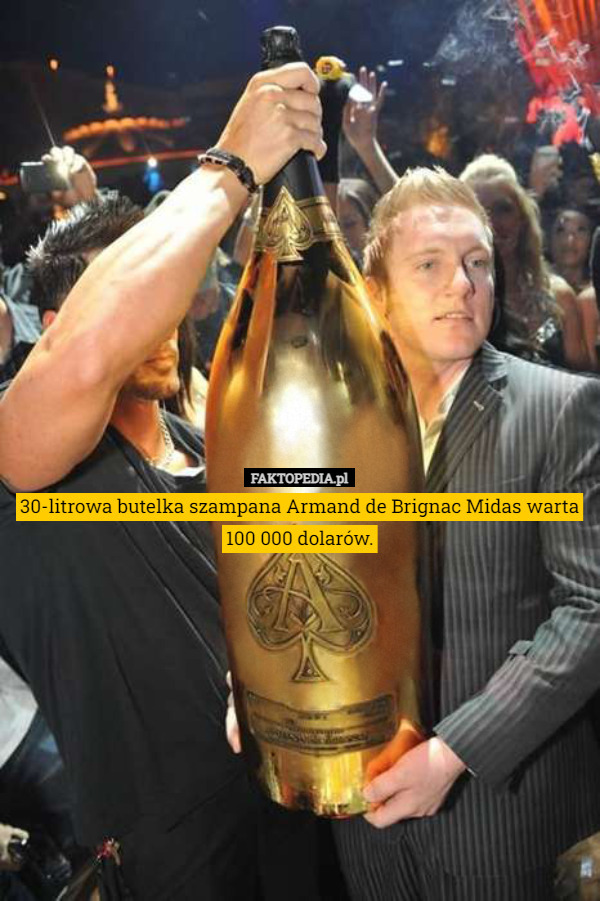 30-litrowa butelka szampana Armand de Brignac Midas warta 100 000 dolarów. 