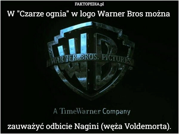 W "Czarze ognia" w logo Warner Bros można 








zauważyć odbicie Nagini (węża Voldemorta). 