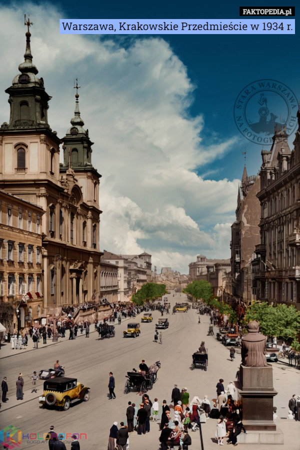 Warszawa, Krakowskie Przedmieście w 1934 r. 