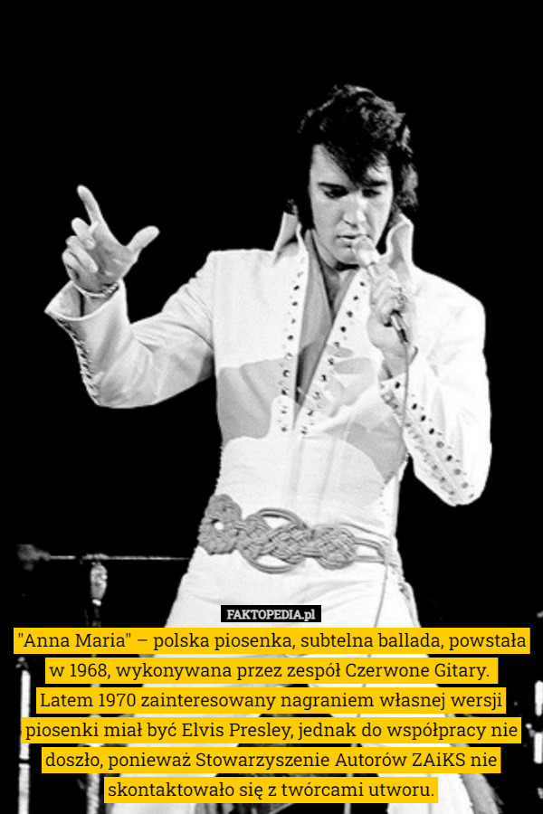 "Anna Maria" – polska piosenka, subtelna ballada, powstała w 1968, wykonywana przez zespół Czerwone Gitary. 
Latem 1970 zainteresowany nagraniem własnej wersji piosenki miał być Elvis Presley, jednak do współpracy nie doszło, ponieważ Stowarzyszenie Autorów ZAiKS nie skontaktowało się z twórcami utworu. 