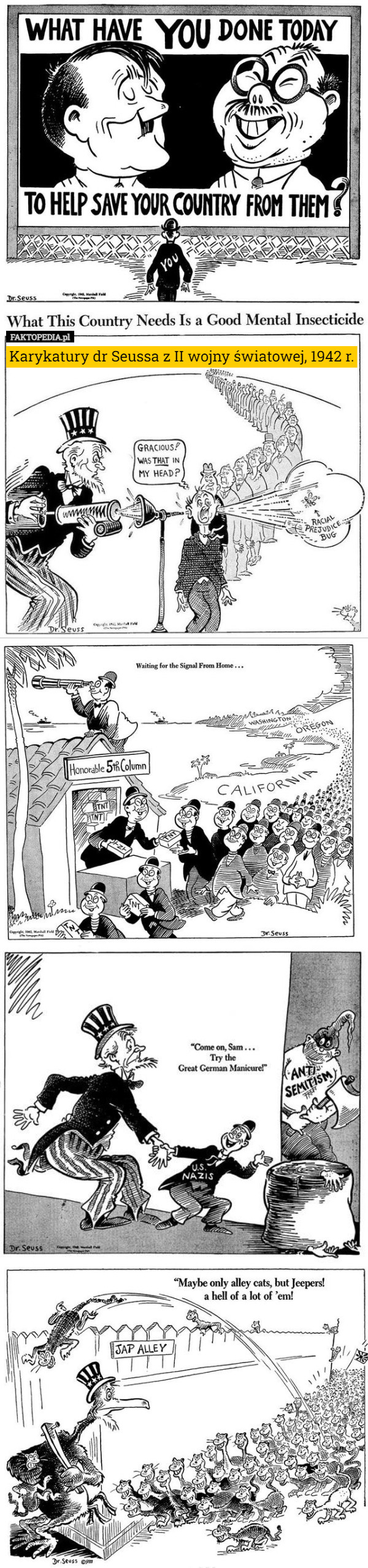 Karykatury dr Seussa z II wojny światowej, 1942 r. 