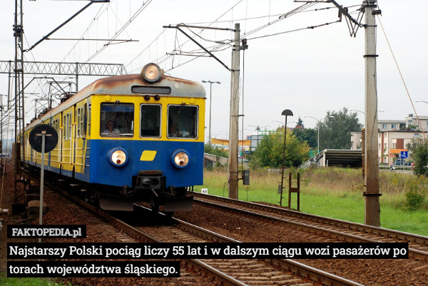 Najstarszy Polski pociąg liczy 55 lat i w dalszym ciągu wozi pasażerów po torach województwa śląskiego. 