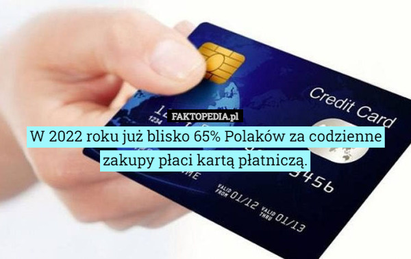 W 2022 roku już blisko 65% Polaków za codzienne zakupy płaci kartą płatniczą. 