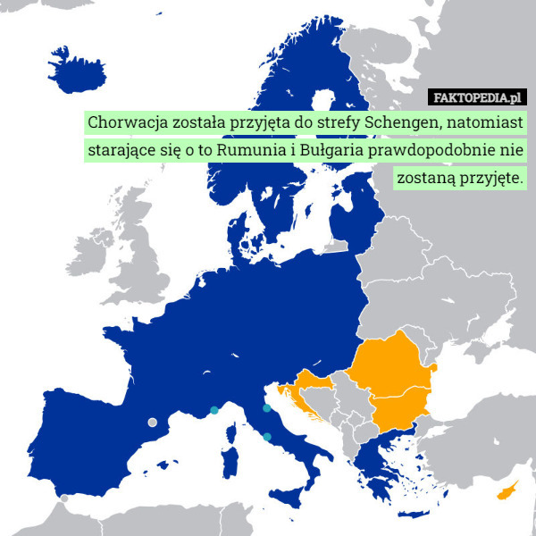 Chorwacja została przyjęta do strefy Schengen, natomiast starające się o to Rumunia i Bułgaria prawdopodobnie nie zostaną przyjęte. 