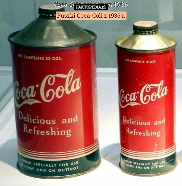 Puszki Coca-Coli z 1936 r. 