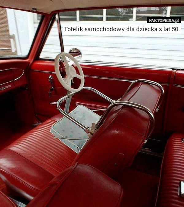 Fotelik samochodowy dla dziecka z lat 50. 
