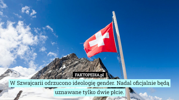 W Szwajcarii odrzucono ideologię gender. Nadal oficjalnie będą uznawane tylko dwie płcie. 