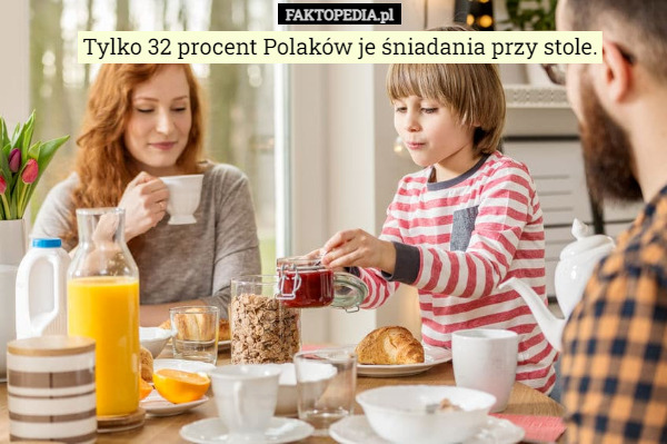 Tylko 32 procent Polaków je śniadania przy stole. 