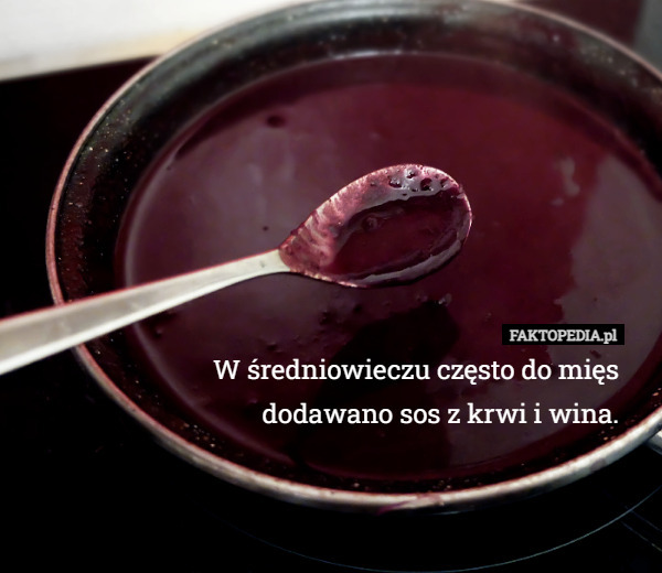 W średniowieczu często do mięs dodawano sos z krwi i wina. 